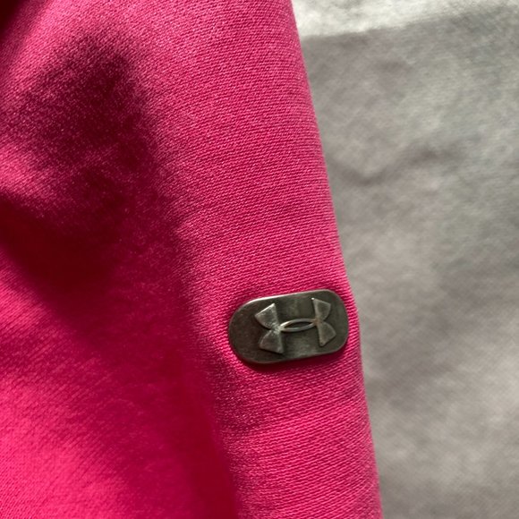 UNDER ARMOUR Hot Pink Purple Accents Zip Long Sleeve Fleece Jacket Womens Medium - Picture 5 of 16